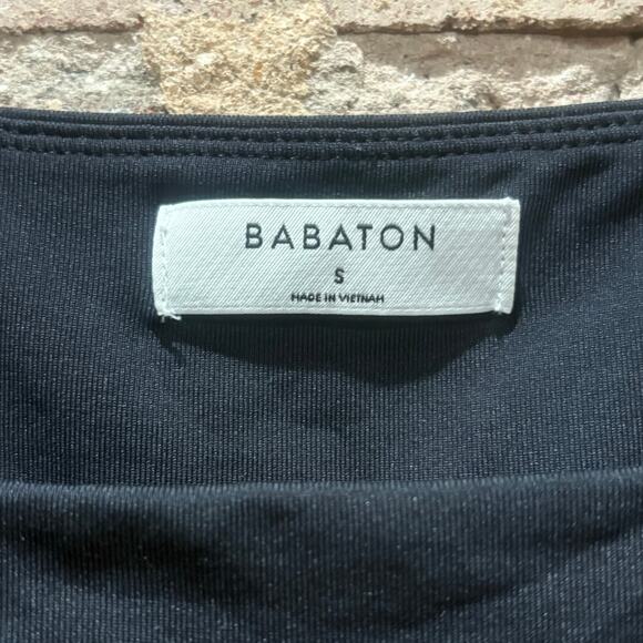 Aritzia Babaton Contour Thong Bodysuit Black Double Layer Square Neck Size Small - Picture 5 of 10